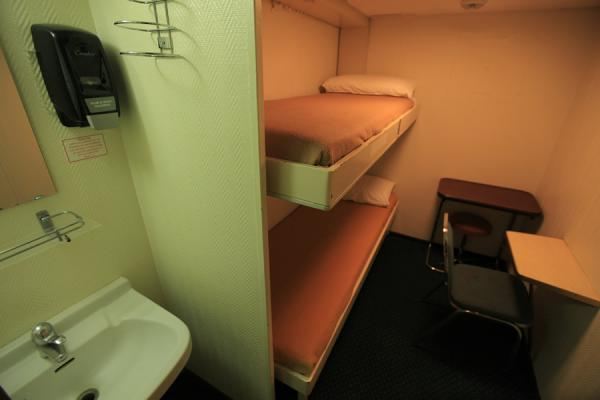 Economy upgrade with 2 bunks and attached sink Economy upgrade with 2 bunks and attached sink